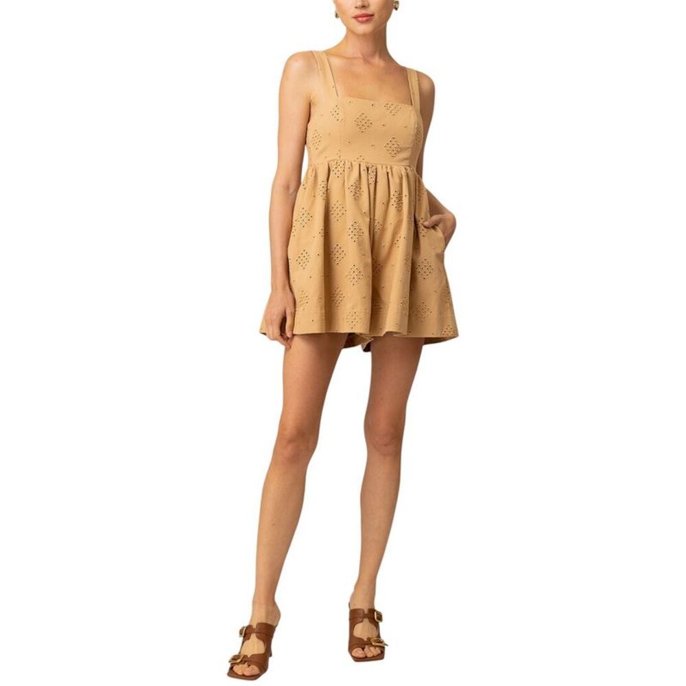 Line & Dot Womens  Brin Romper, Tan